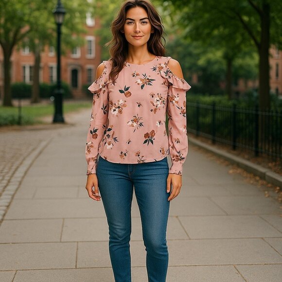 Floral Cold Shoulder Blouse by Forever 21 - Picture 2 of 13